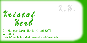 kristof werb business card